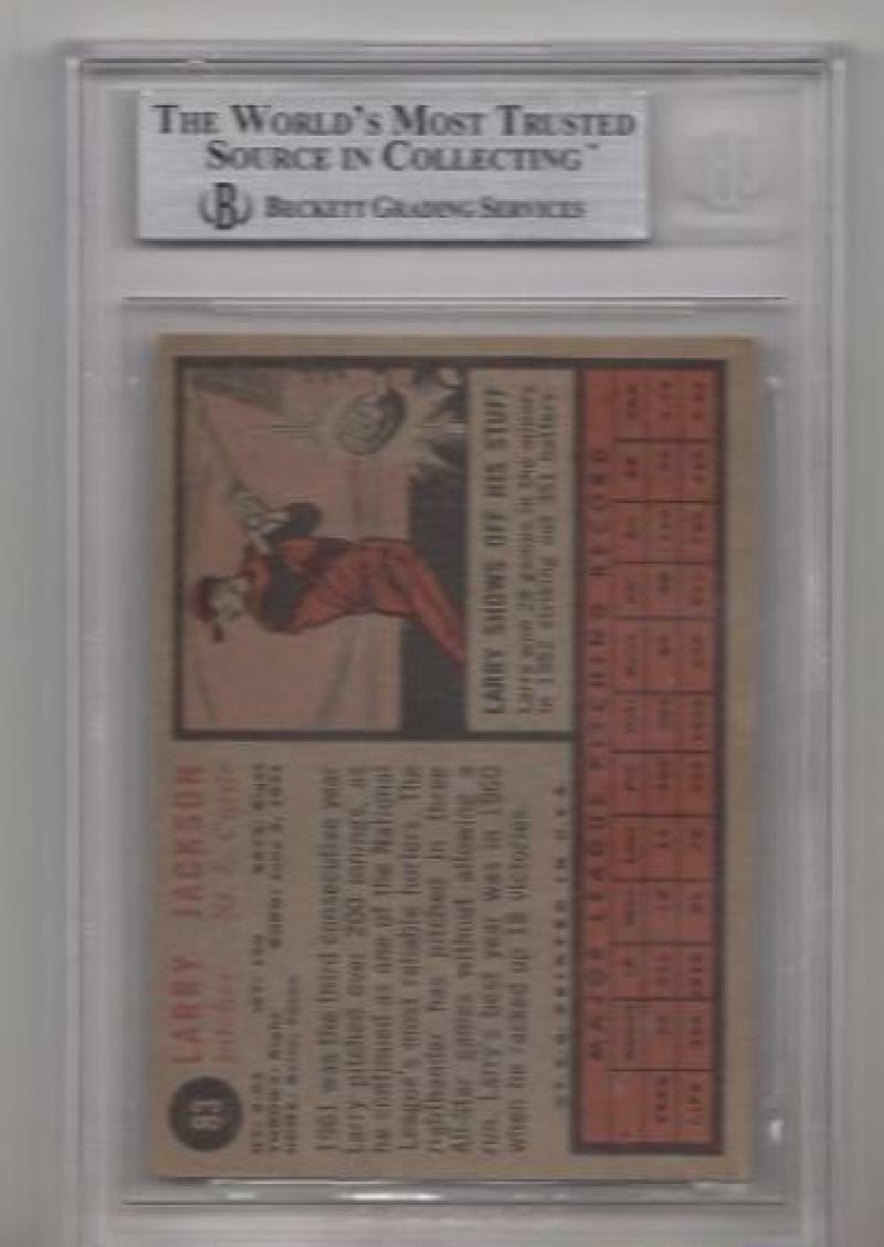 1962 TOPPS LARRY JACKSON VINTAGE SIGNED CARD BECKETT AUTHENTIC AUTOGRAPH