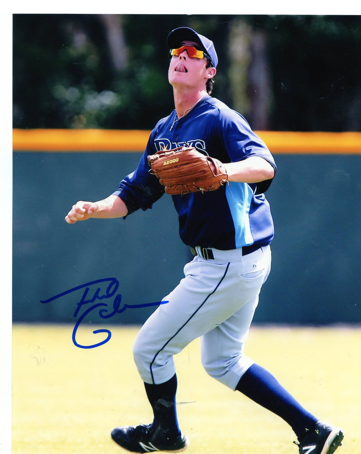 TODD GLAESMANN FIELDING  TAMPA BAY RAYS  SIGNED AUTOGRAPHED 8X10 PHOTO