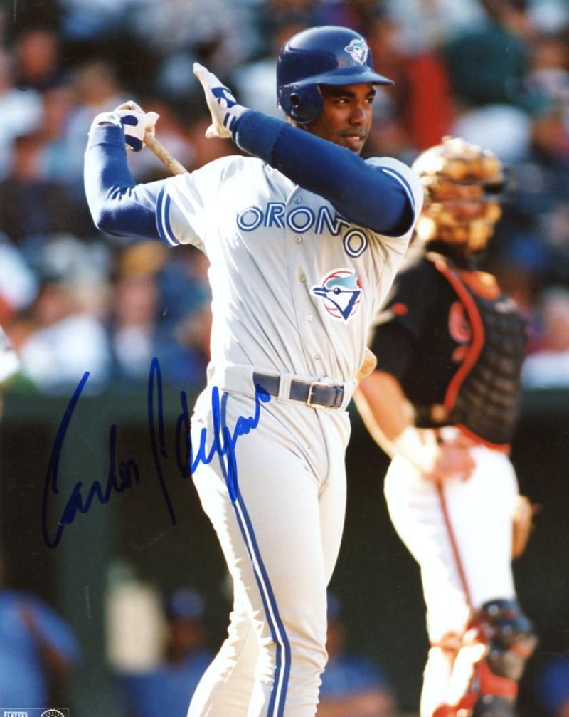 CARLOS DELGADO TORONTO BLUE JAYS ON DECK SIGNED 8X10 PHOTO W/COA