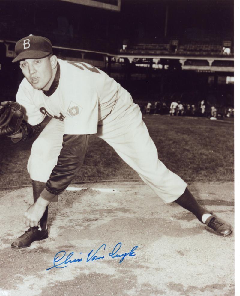 CHRIS VAN CUYK BROOKLYN DODGERS D. 1992 SIGNED AUTOGRAPHED 8X10 PHOTO W/COA