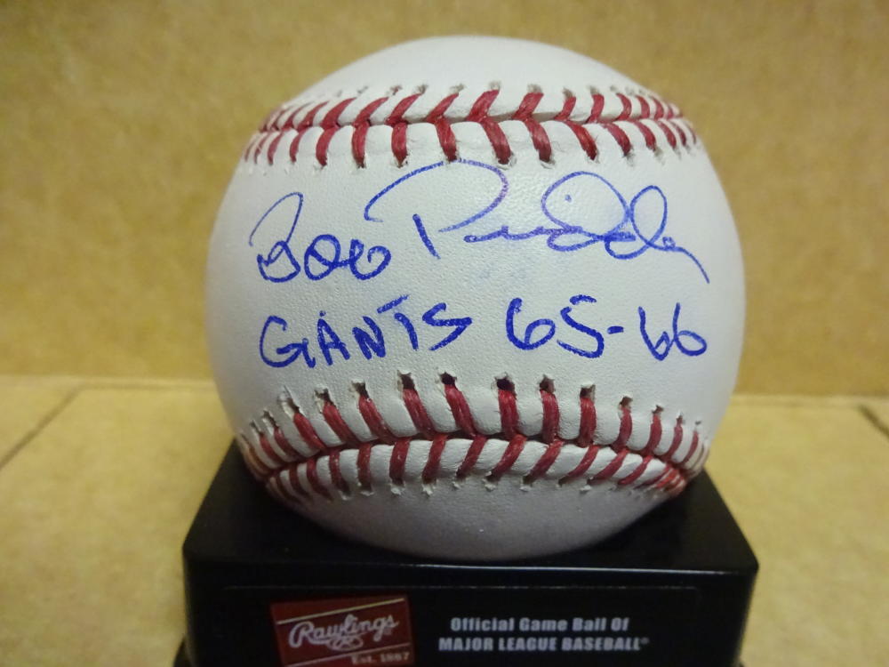 BOB PRIDDY GIANTS 65-66 SIGNED M.L. BASEBALL W/COA