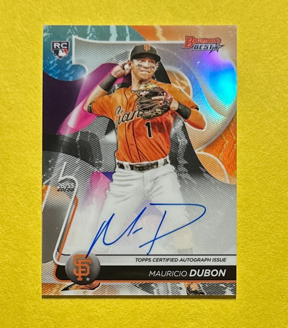 2020 BOWMAN'S BEST MAURICIO DUBON ROOKIE AUTO REFRACTOR #B20-MD ASTROS