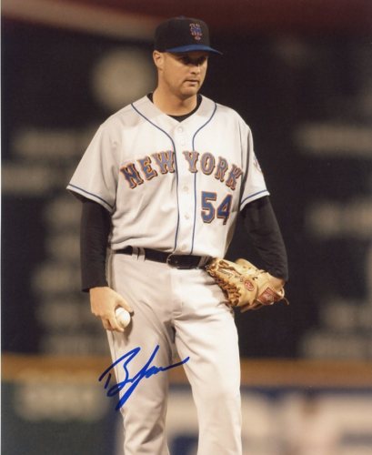 BRIAN LAWRENCE NEW YORK METS SIGNED 8X10 PHOTO W/COA