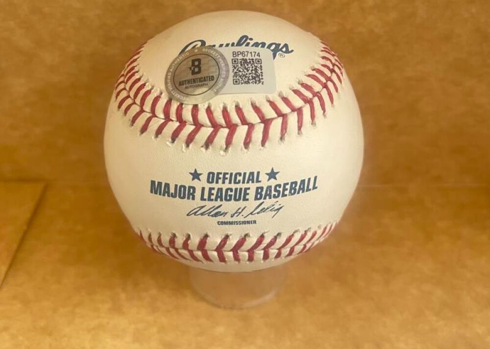 MARTIN PRADO BRAVES/MARLINS  SIGNED AUTOGRAPHED M.L. BASEBALL BECKETT AUTH