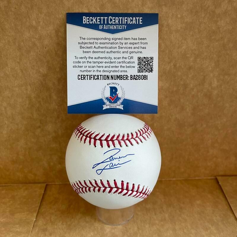 JAMESON TAILLON NEW YORK YANKEES SIGNED AUTOGRAPHED M.L. BASEBALL BAS BA26081