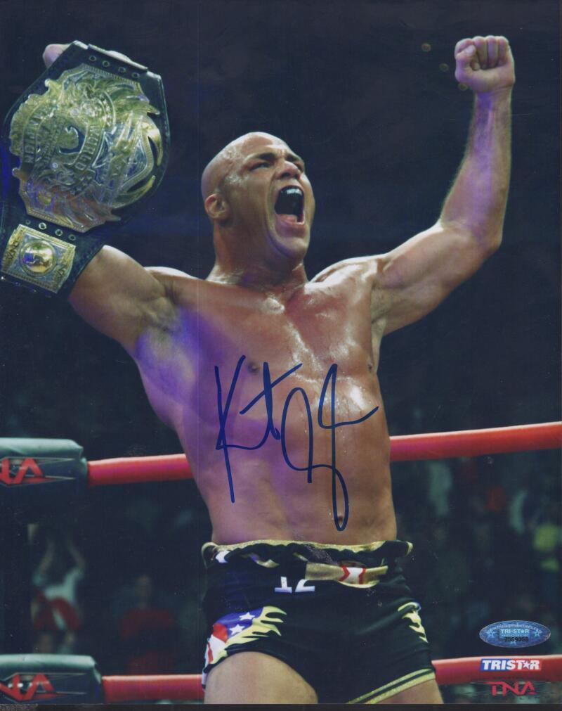 KURT ANGLE WWE CHAMPION SIGNED AUTOGRAPHED 8X10 PHOTO W/ COA