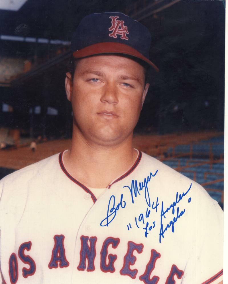 BOB MEYER  LOS ANGELES ANGELS   SIGNED AUTOGRAPHED 8X10 PHOTO W/ COA
