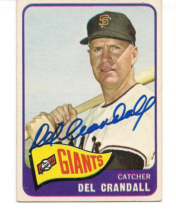 DEL CRANDALL SAN FRANCISCO GIANTS AUTOGRAPHED SIGNED 1965 TOPPS CARD #68 W/COA