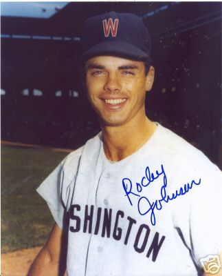 ROCKY JOHNSON WASHINGTON SENATORS SIGNED 8X10 PHOTO COA