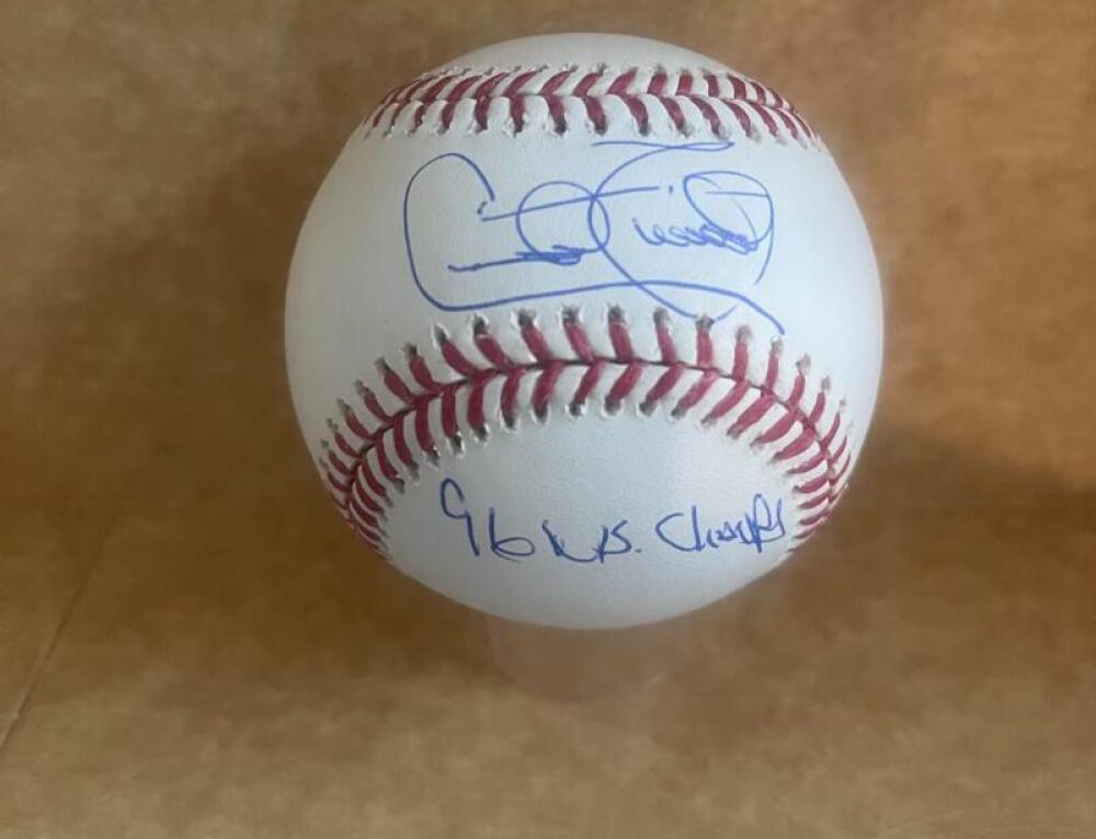 CECIL FIELDER YANKEES 96 WS CHAMPS SIGNED AUTO M.L. BASEBALL BAS AUTHENTICATED