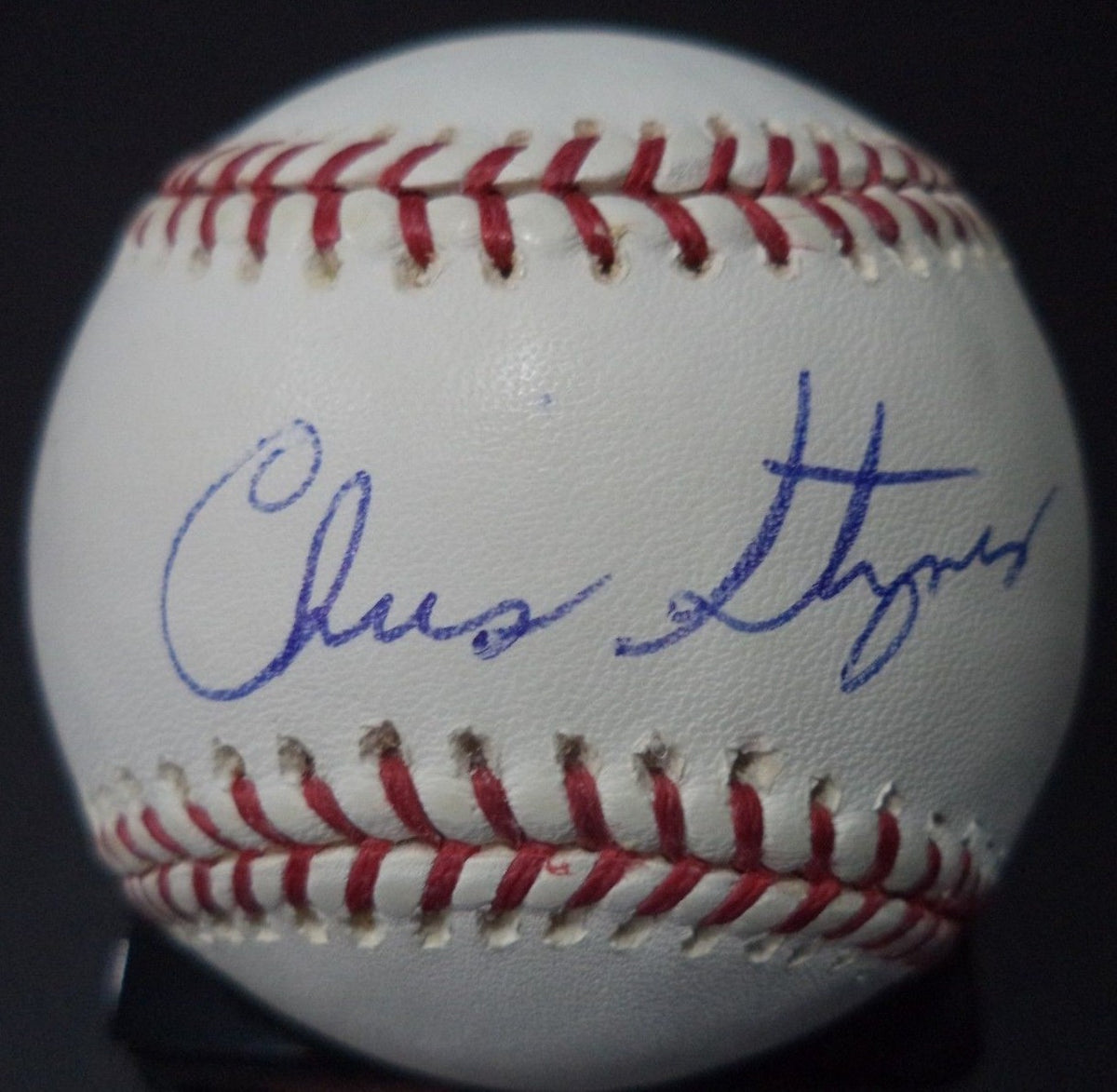 CHRIS STYNES REDS/ROCKIES SIGNED AUTOGRAPHED ROMLB BASEBALL W/COA