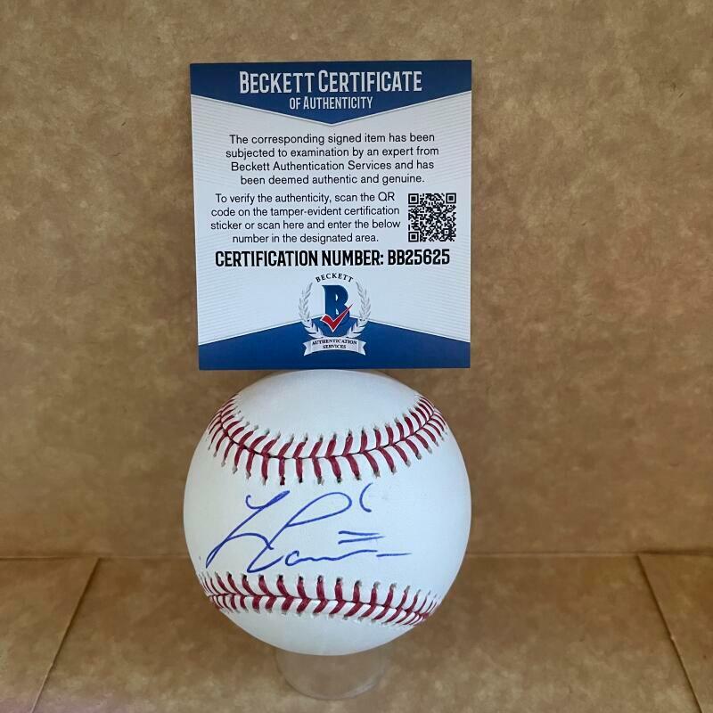 LORENZO CAIN MILWAUKEE BREWERS SIGNED AUTO M.L. BASEBALL BAS BB25625