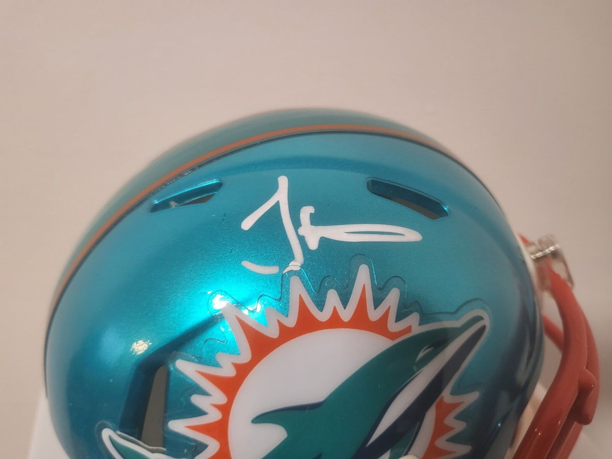 TYREEK HILL MIAMI DOLPHINS SIGNED AUTO AUTOGRAPHED FLASH MINI HELMET BECKETT *