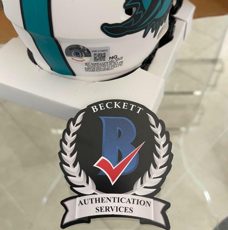 MIKE GESICKI DOLPHINS SIGNED AUTO LUNAR ECLIPSE MINI HELMET BECKETT WITNESS 