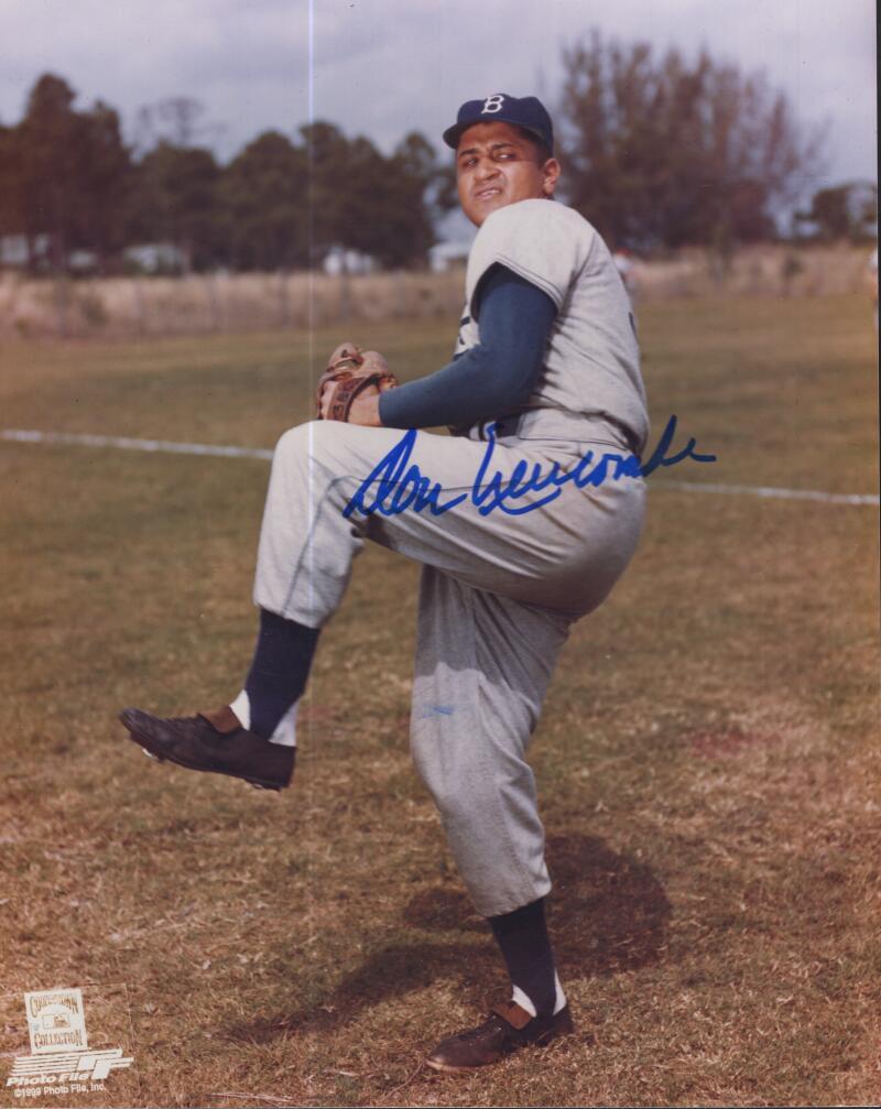 DON NEWCOMBE BROOKLYN DODGERS  SIGNED AUTOGRAPHED 8X10 PHOTO W/ COA