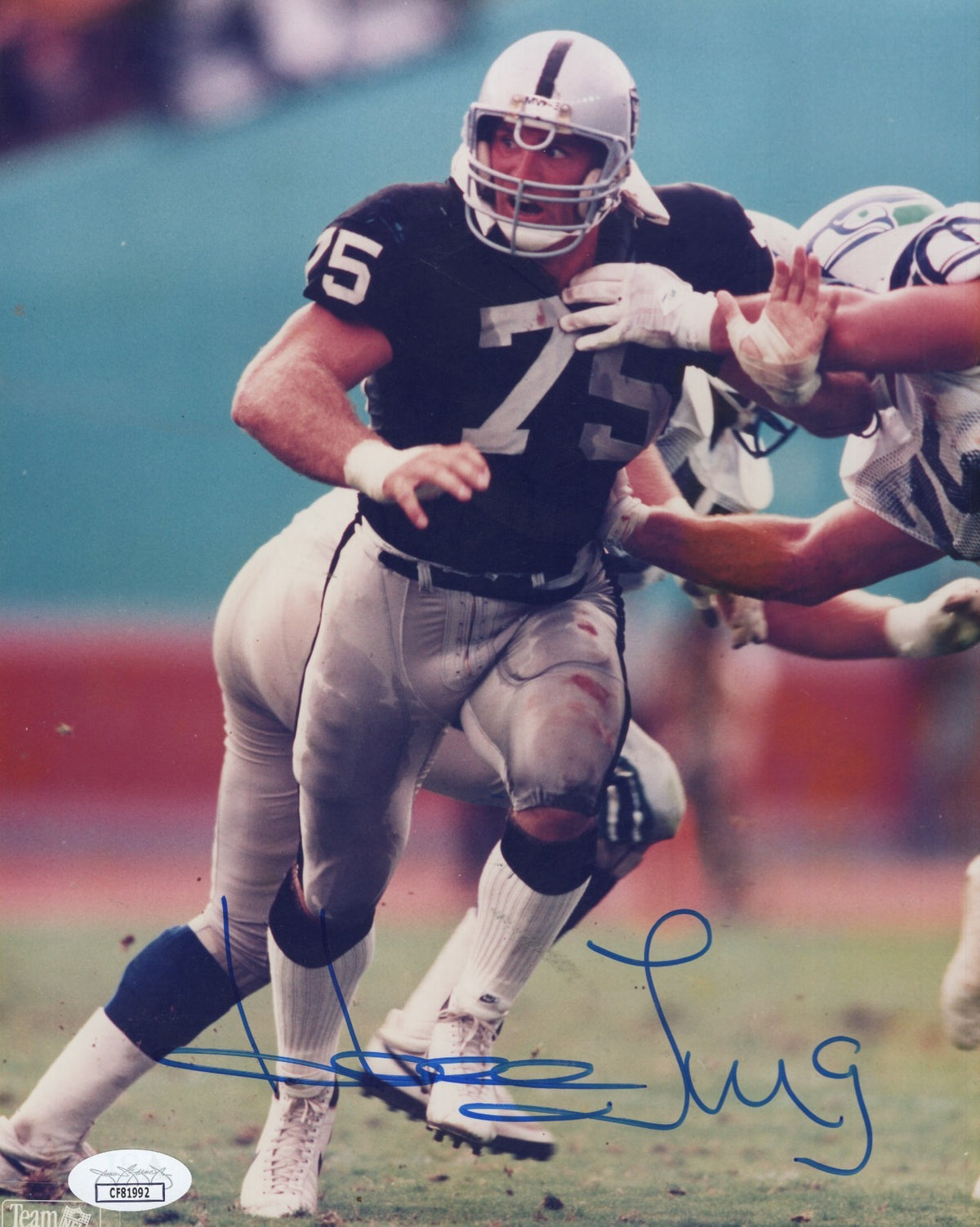 HOWIE LONG OAKLAND RAIDERS SIGNED AUTOGRAPHED 8X10 PHOTO JSA CF81992