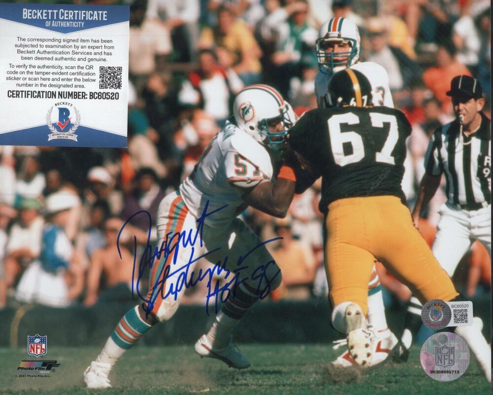 DWIGHT STEPHENSON MIAMI DOLPHINS HOF 98 SIGNED 8X10 PHOTO BECKET BC60520