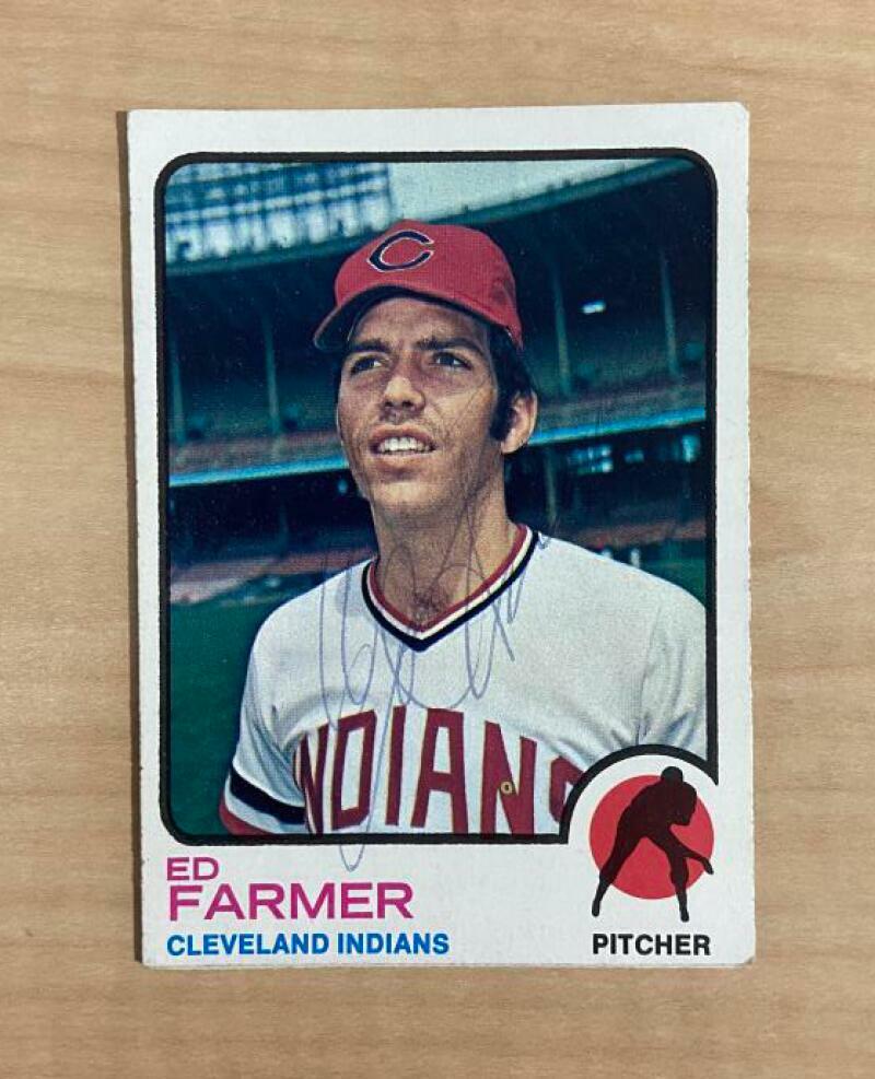ED FARMER CLEVELAND INDIANS SIGNED AUTOGRAPHED 1973 TOPPS CARD #272 W/COA