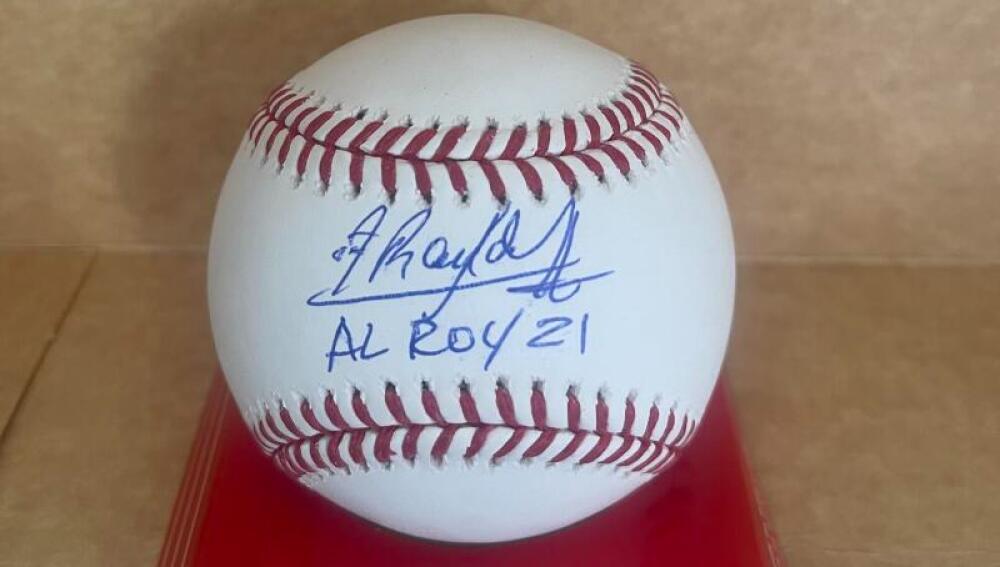 RANDY AROZARENA AL ROY 21 MARINERS SIGNED AUTOGRAPHED M.L. BASEBALL BECKETT AUTH