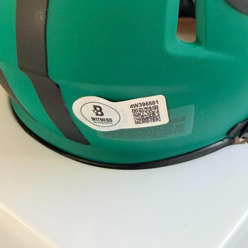 AJ HAWK #50 GREEN BAY PACKERS SIGNED RAVE MINI HELMET BECKETT AUTH