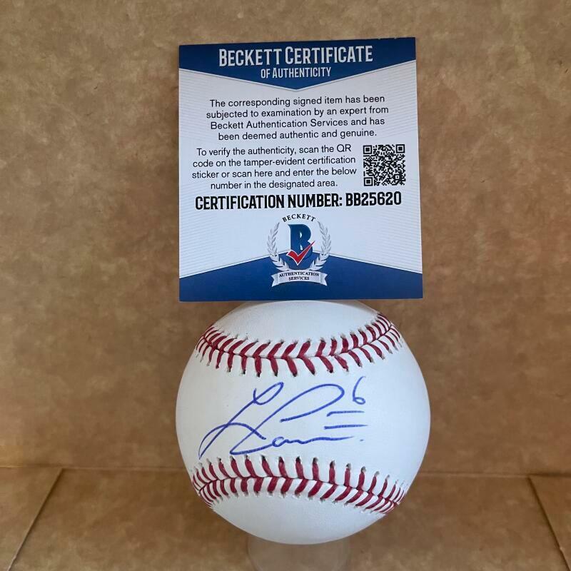 LORENZO CAIN MILWAUKEE BREWERS SIGNED AUTO M.L. BASEBALL BAS BB25620