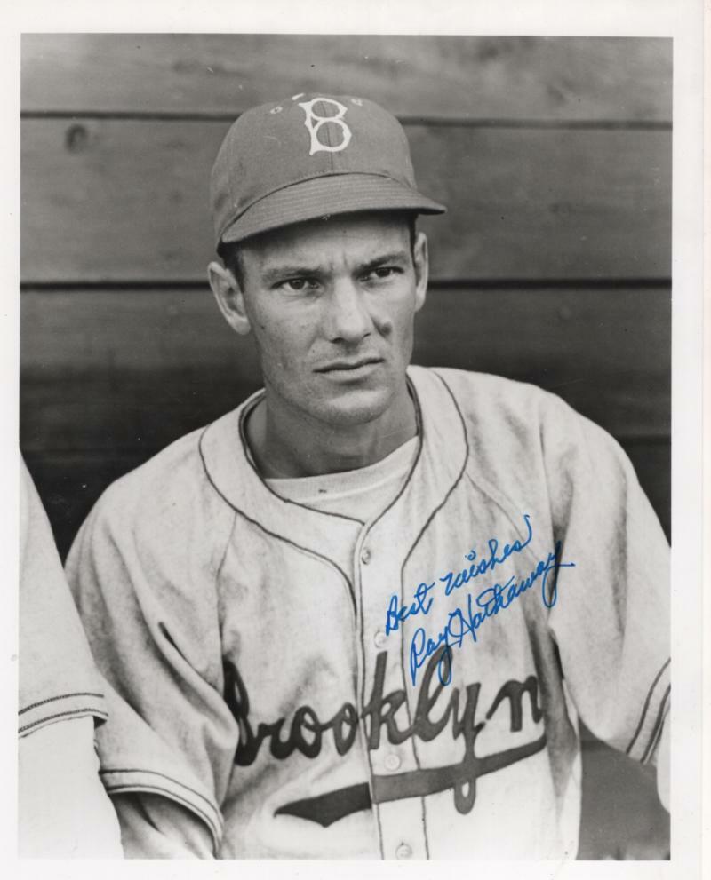 RAY HATHAWAY BROOKLYN DODGERS SIGNED AUTOGRAPHED 8X10 PHOTO W/COA