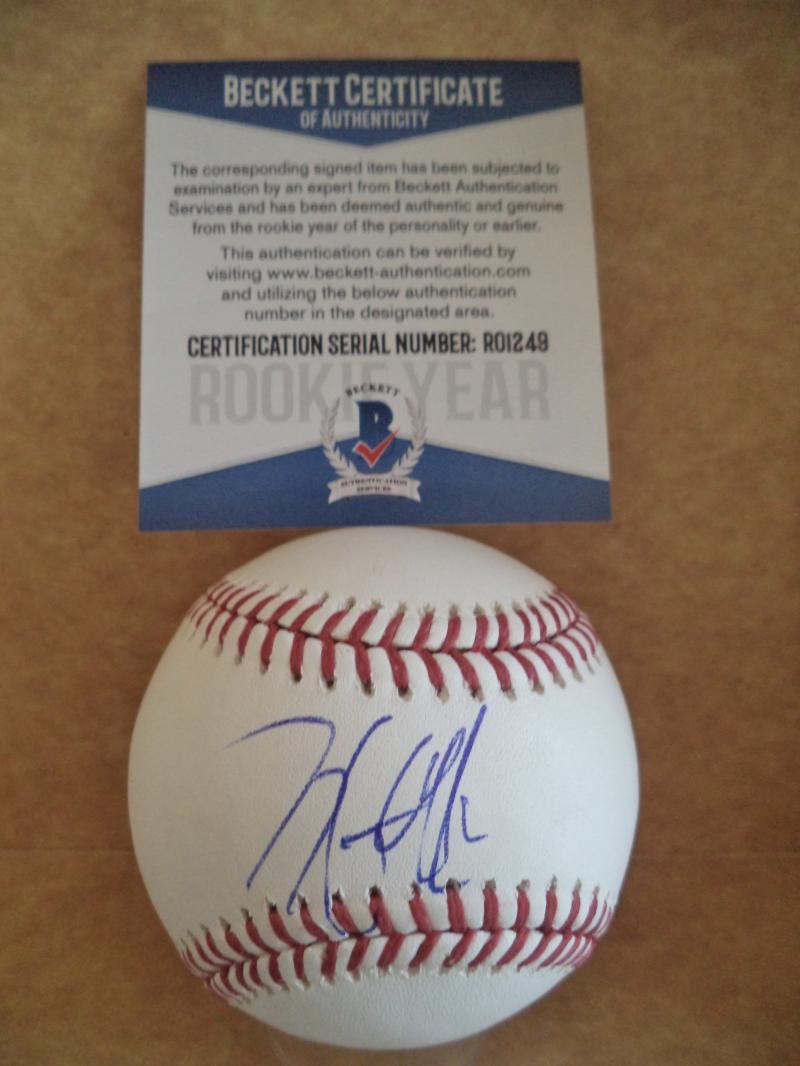 TYLER GAFFNEY PIRATES/PATRIOTS ROOKIE YEAR SIGNED M.L BASEBALL BECKETT R01249