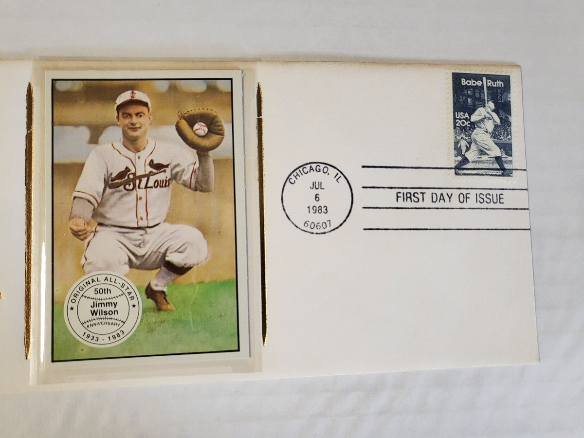 CHICAGO'S TRIPLE-HEADER OF GOLD CACHET FIRST DAY ISSUE BABE RUTH JIMMY WILSON