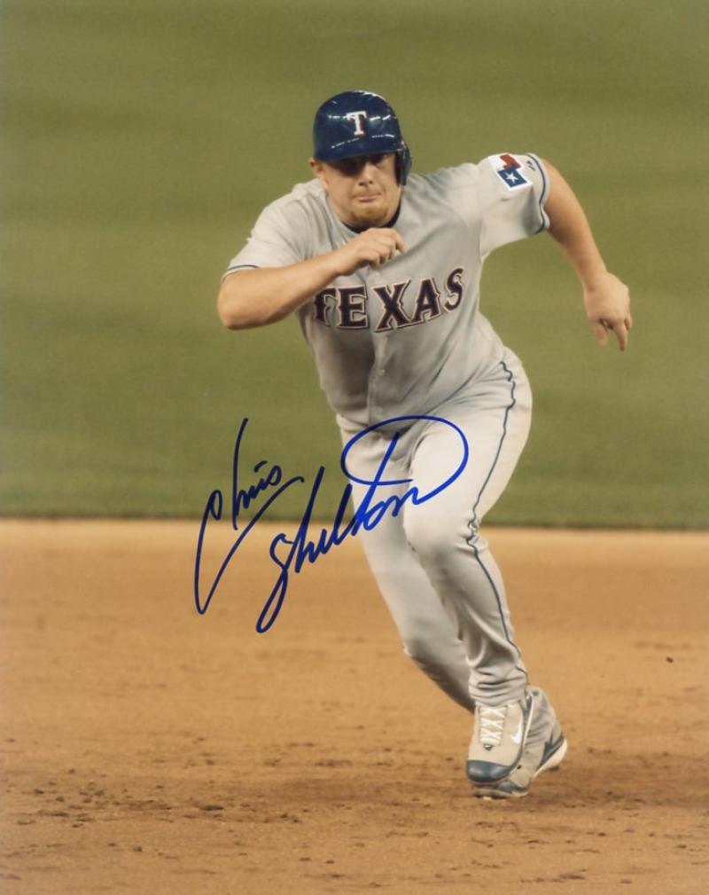 CHRIS SHELTON TEXAS RANGERS SIGNED AUTOGRAPHED 8X10 PHOTO W/COA