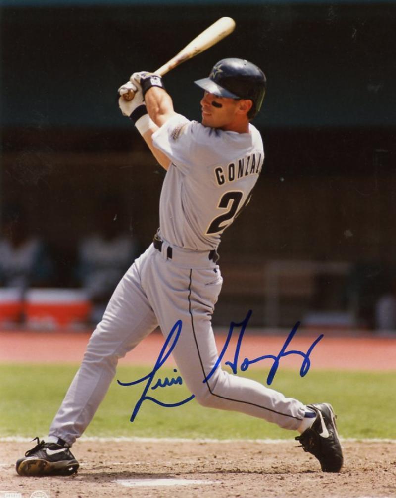 LUIS GONZALEZ HOUSTON ASTROS SIGNED AUTOGRAPHED 8X10 PHOTO W/COA