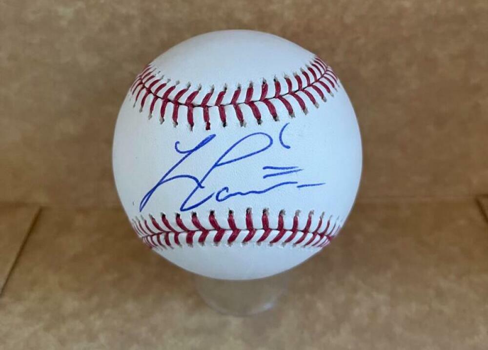 LORENZO CAIN MILWAUKEE BREWERS SIGNED AUTO M.L. BASEBALL BAS BB25625