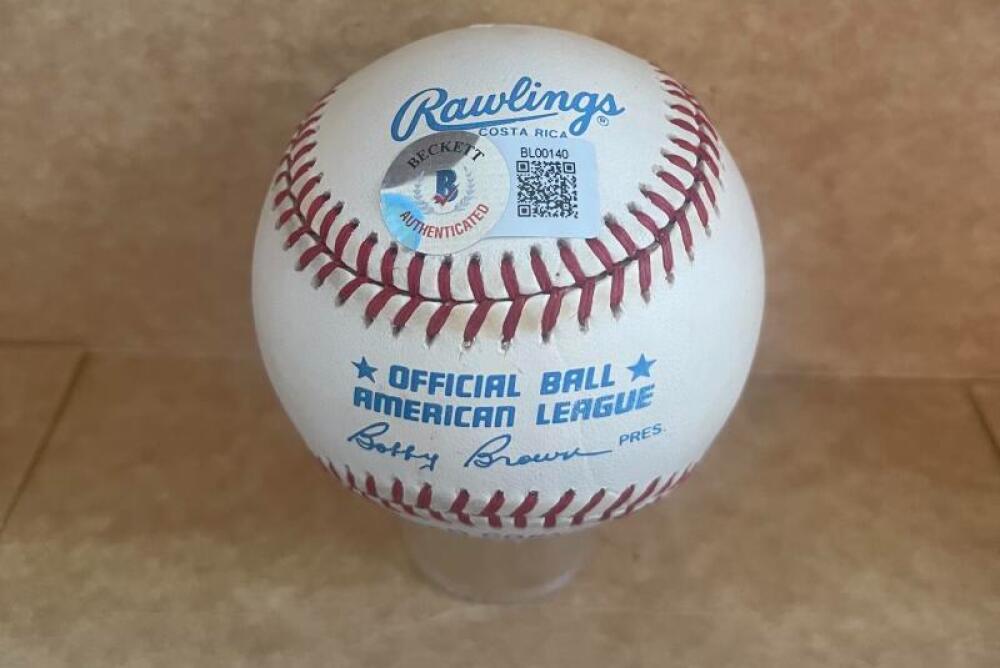 FRANK VIOLA TEINS/METS SIGNED AUTOGRAPHED A.L. BASEBALL BECKETT AUTH