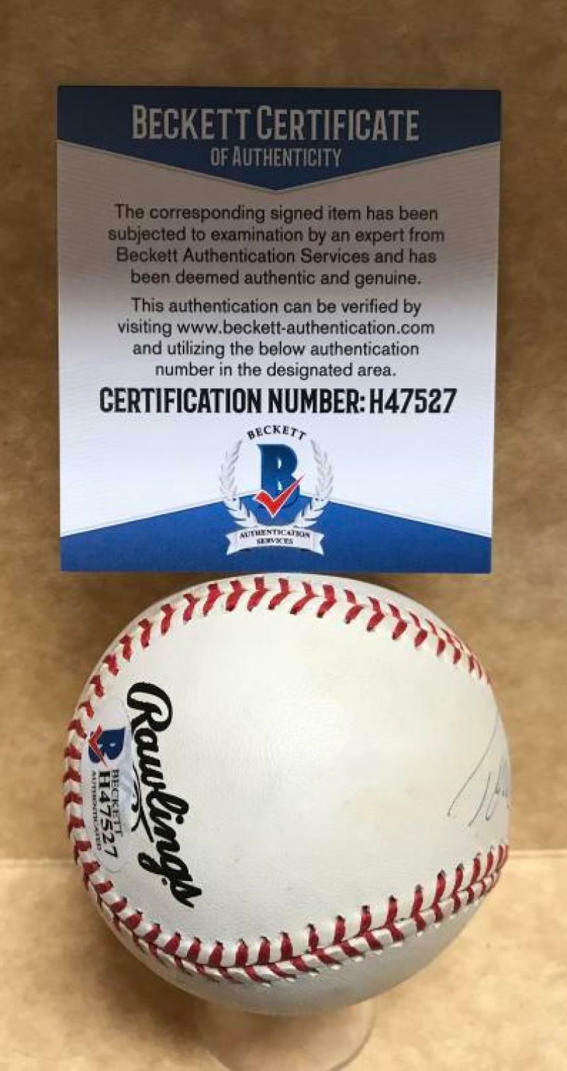 TOMMY HUTTON PHILLIES/DODGERS SIGNED AUTO N.L. BASEBALL BECKETT H47527