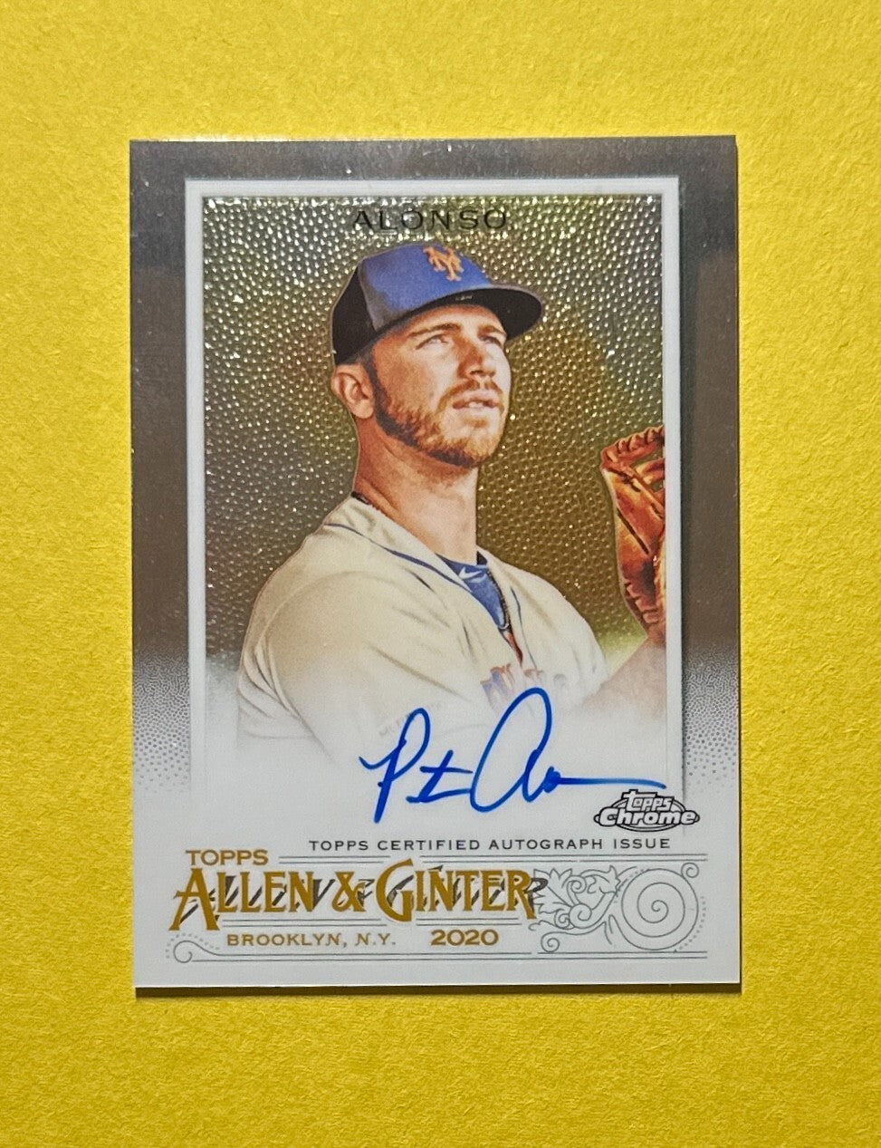 2020 TOPPS ALLEN AND GINTER CHROME PETE ALONSO AUTOGRAPH #ACG-PA METS