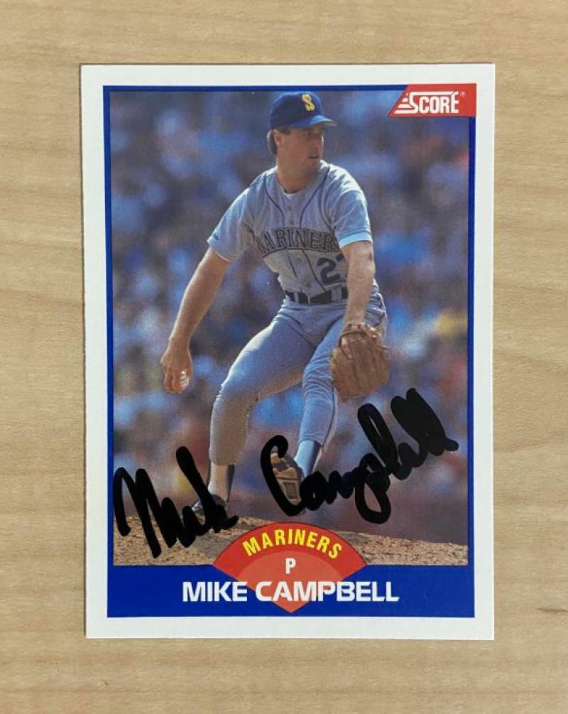 MIKE CAMPBELL SEATTLE MARINERS SIGNED AUTOGRAPHED 1989 SCORE CARD #568 W/COA 