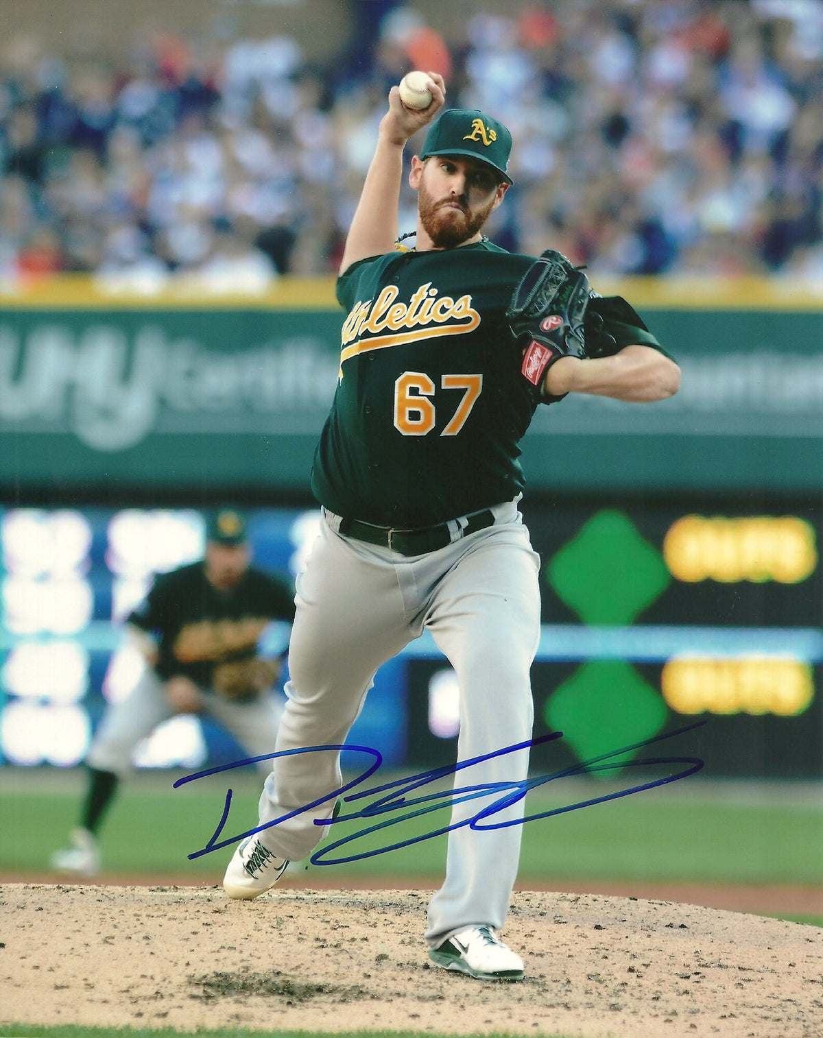DAN STRAILY OAKLAND ATHLETICS SIGNED AUTOGRAPHED 8x10 PHOTO W/COA