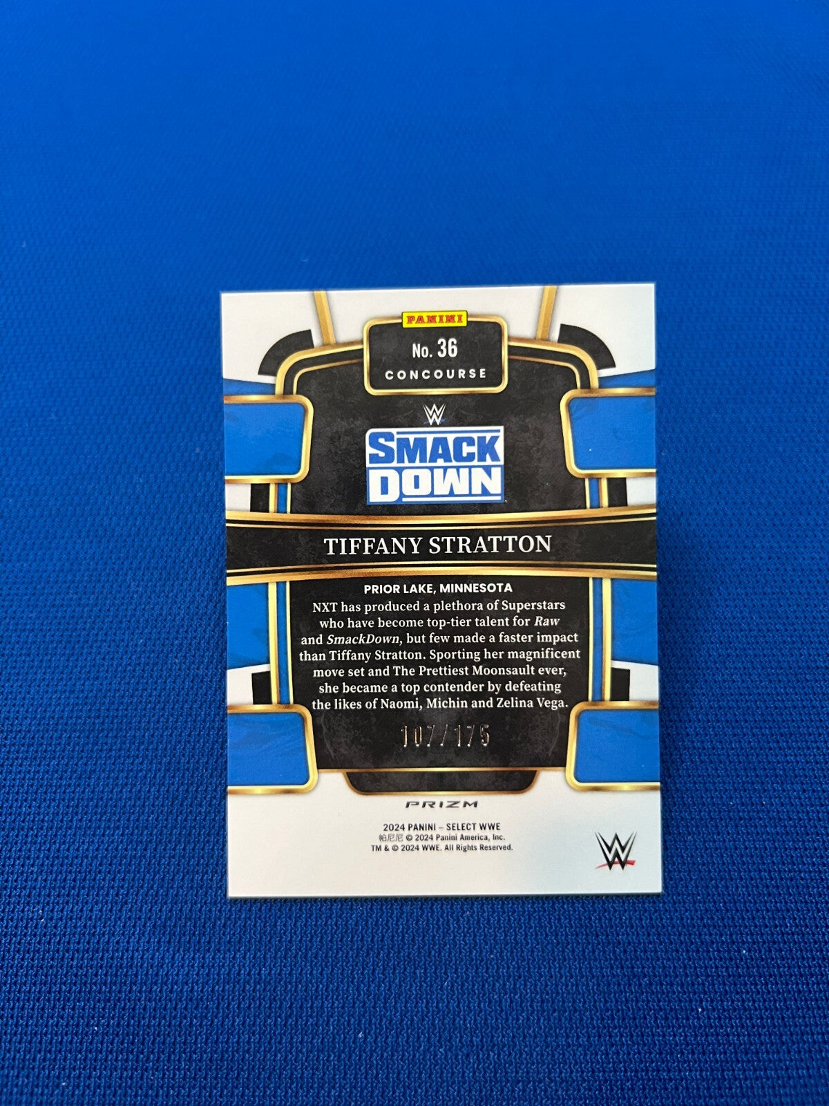 2024 PANINI SELECT TIFFANY STRATTON WWE SMACK DOWN RED PRIZM CONCOURSE /175