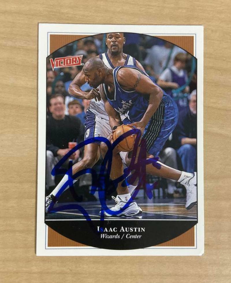 ISAAC AUSTIN WASHINGTON WIZARDS SIGNED AUTOGRAPHED 99-00 VICTORY CARD #183 W/COA