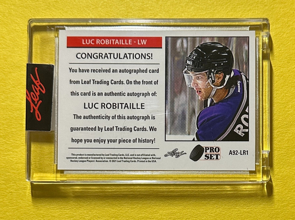 2021 LEAF PRO SET HOCKEY LUC ROBITAILLE AUTO /25 #A92-LR1