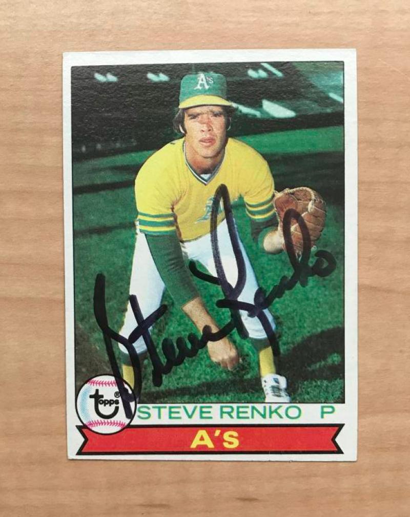 STEVE RENKO OAKLAND ATHLETICS SIGNED AUTOGRAPHED 1979 TOPPS CARD #352 W/COA