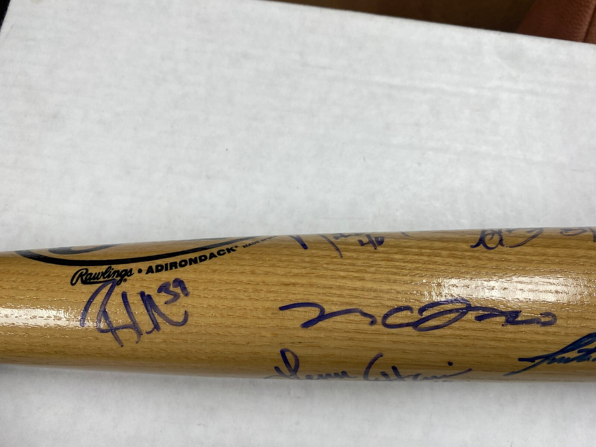 2005 FL MARLINS TEAM SIGNED RAWLINGS BAT AJ BURNETT DONTRELLE WILLIS JACK MCKEON