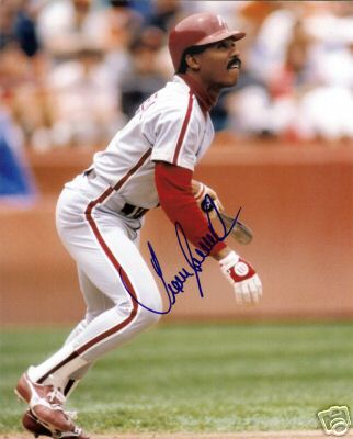JUAN SAMUEL   PHILADELPHIA PHILLIES   SIGNED 8X10 PHOTO