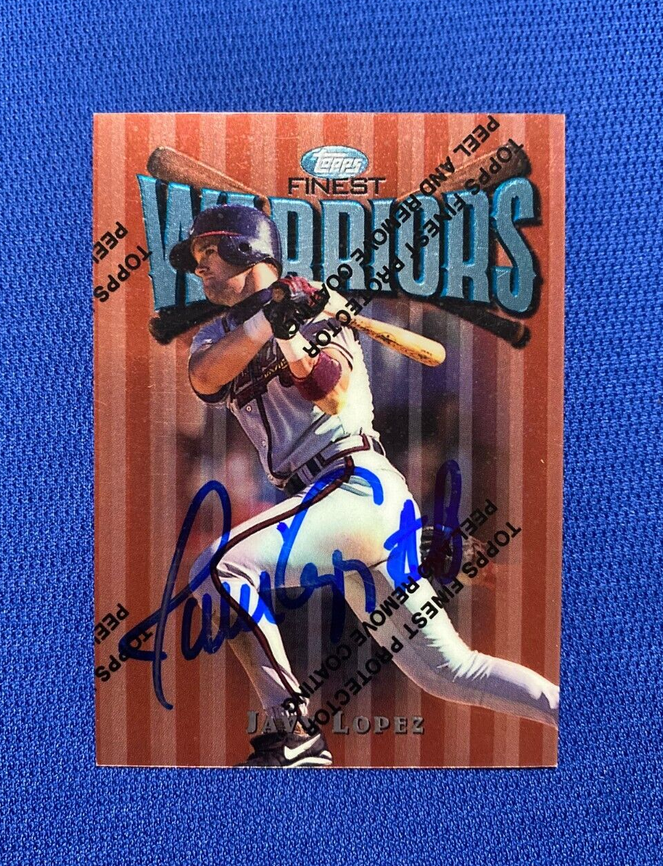 1997 TOPPS FINEST JAVY LOPEZ ATLANTA BRAVES SIGNED AUTOGRAPHED #52 CARD W/COA