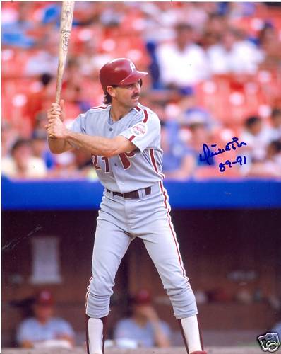DICKIE THON PHILLIES 89-91 SIGNED 8X10 PHOTO W/COA