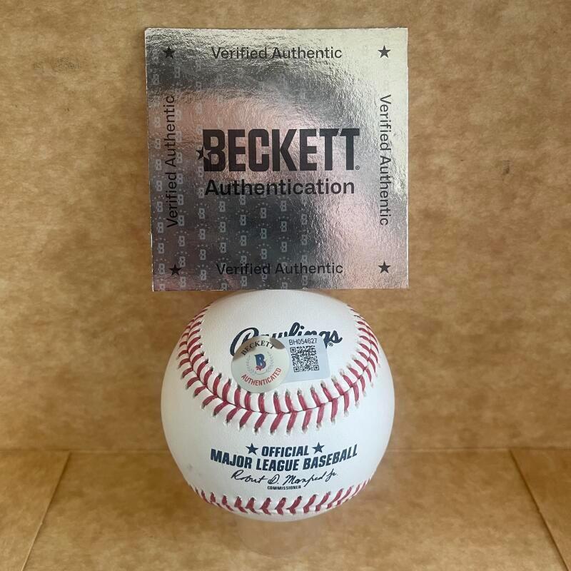 JORDAN GROSHANS MIAMI MARLINS  SIGNED AUTOGRAPHED M.L. BASEBALL BECKETT AUTH