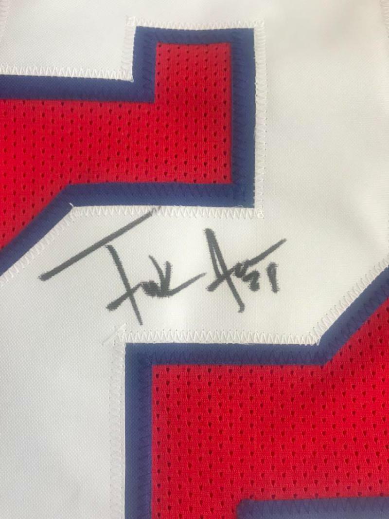 FRANK GORE #28  BUFFALO BILLS SIGNED XL RED   CUSTOM JERSEY JSA WPP526263