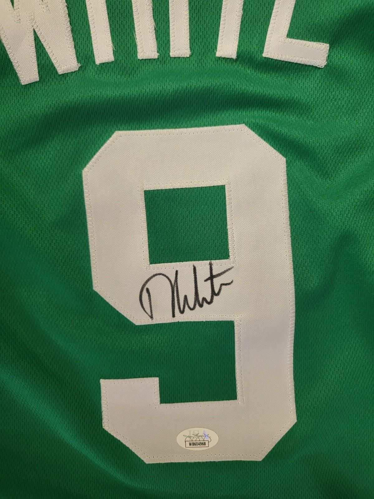 DERRICK WHITE #9 BOSTON CELTICS SIGNED AUTOGRAPHED CUSTOM JERSEY SZ XL JSA COA