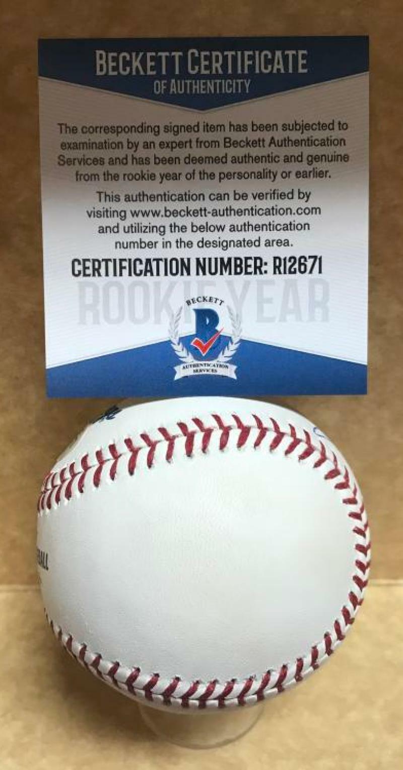 SIMON MUZZIOTTI PHILADELPHIA PHILLIES SIGNED AUTO M.L. BASEBALL BECKETT R12671