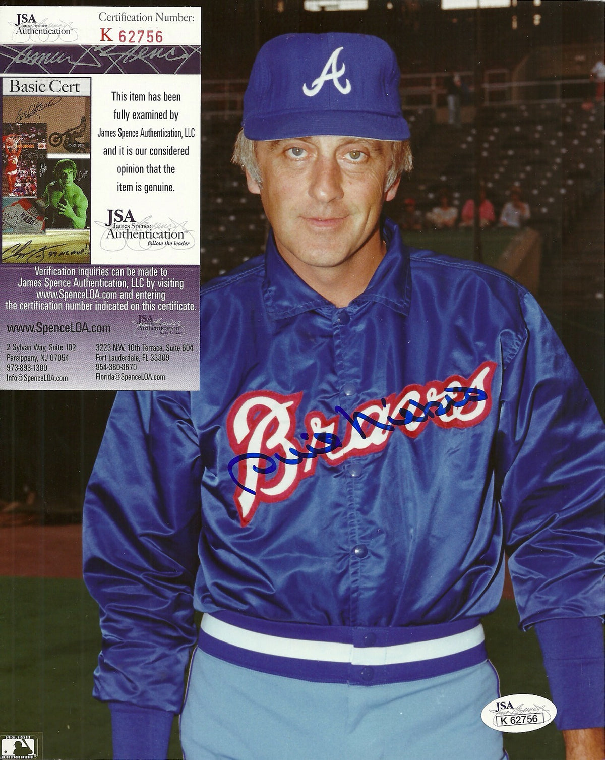PHIL NIEKRO ATLANTA BRAVES SIGNED AUTO 8x10 PHOTO W/JSA COA #K62756 POSED