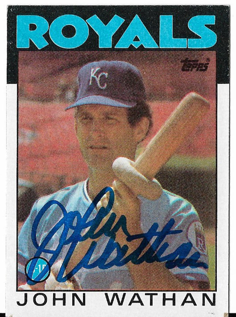 JOHN WATHAN KC ROYALS SIGNED AUTOGRAPH 1986 TOPPS #128 CARD COA